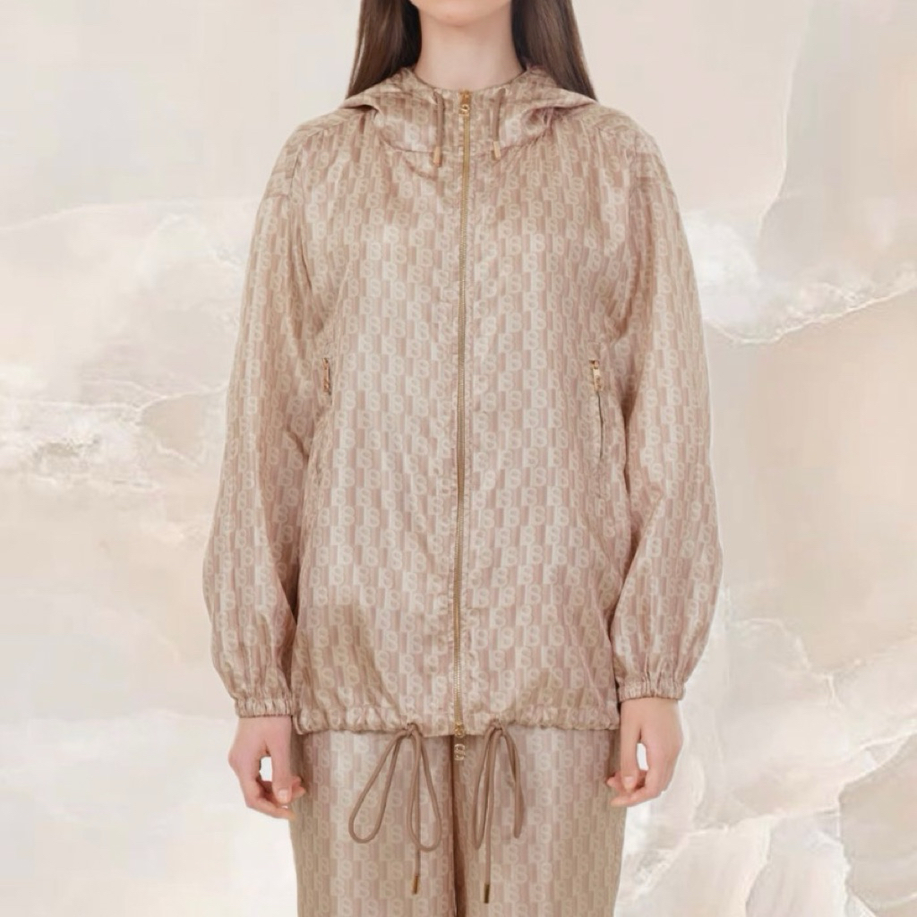 Preloved Buttonscarves Leena Monogram Parka Mocha Size XS/S