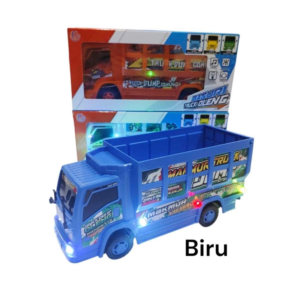 1122 mainan truk pasir /mobil truk bisa oleng/goyang ada musik telolet + lampu