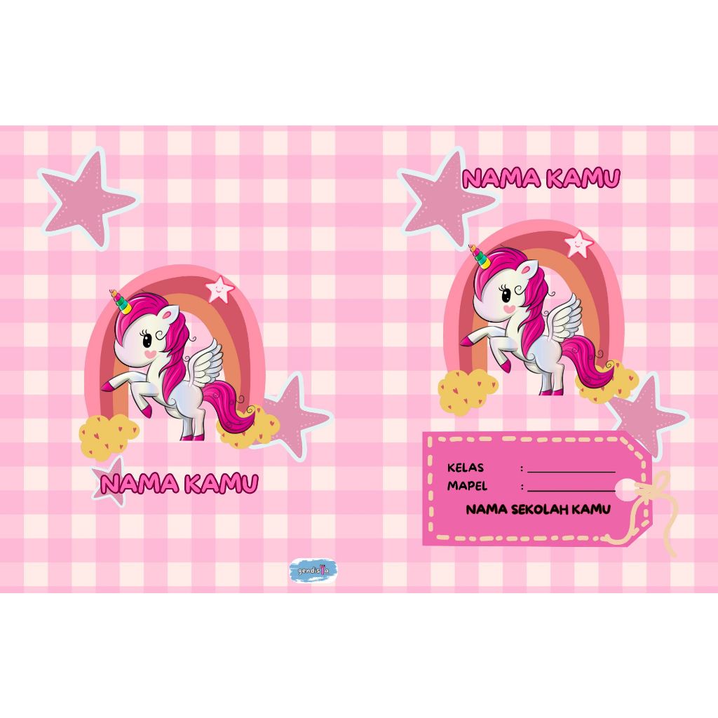 

Buku tulis custom nama, unicorn series