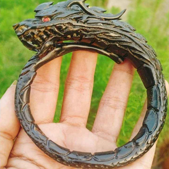 Gelang Akar Bahar Merah Ukir Naga Galak Petarung Original / Gelang Akar Bahar Ukir Naga