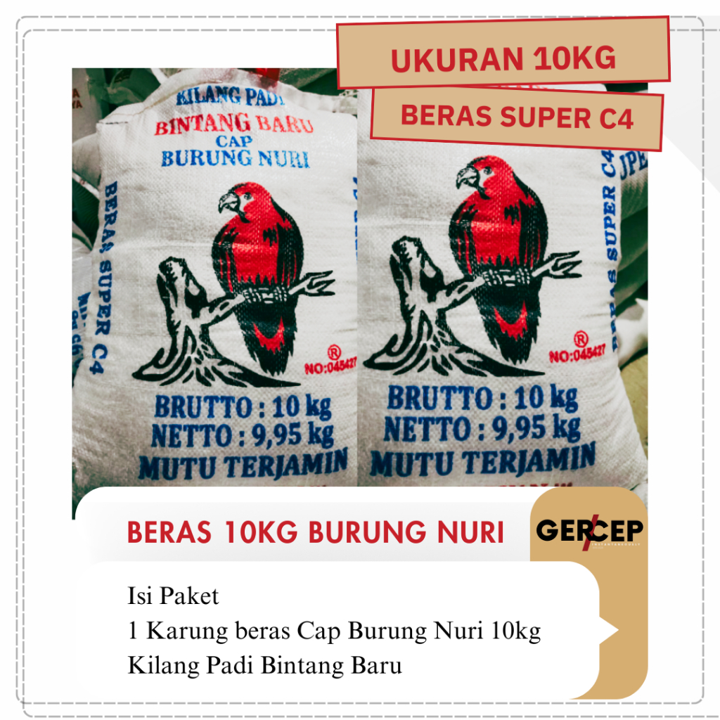 

Beras Murah 10kg Cap Burung Nuri