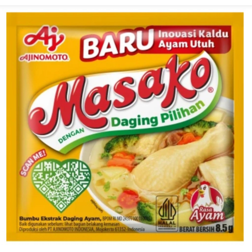 

masako rasa ayam dan sapi berat 8.5g (3 renceng isi 36 pcs)