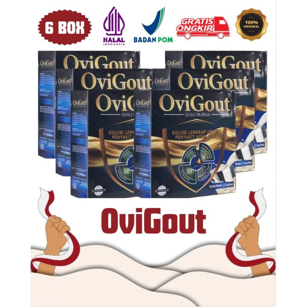 

6 BOX OVIGOUT MILK SUSU ASLI ORIGINAL OBAT ASAM URAT NYERI SENDI KOLESTROL