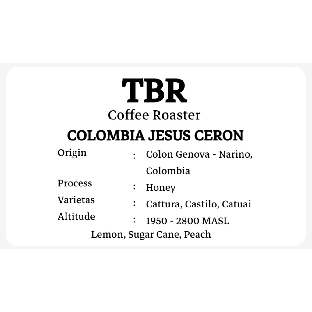 

Roasted Beans 100gr Colombia Jeses Ceron Honey Process