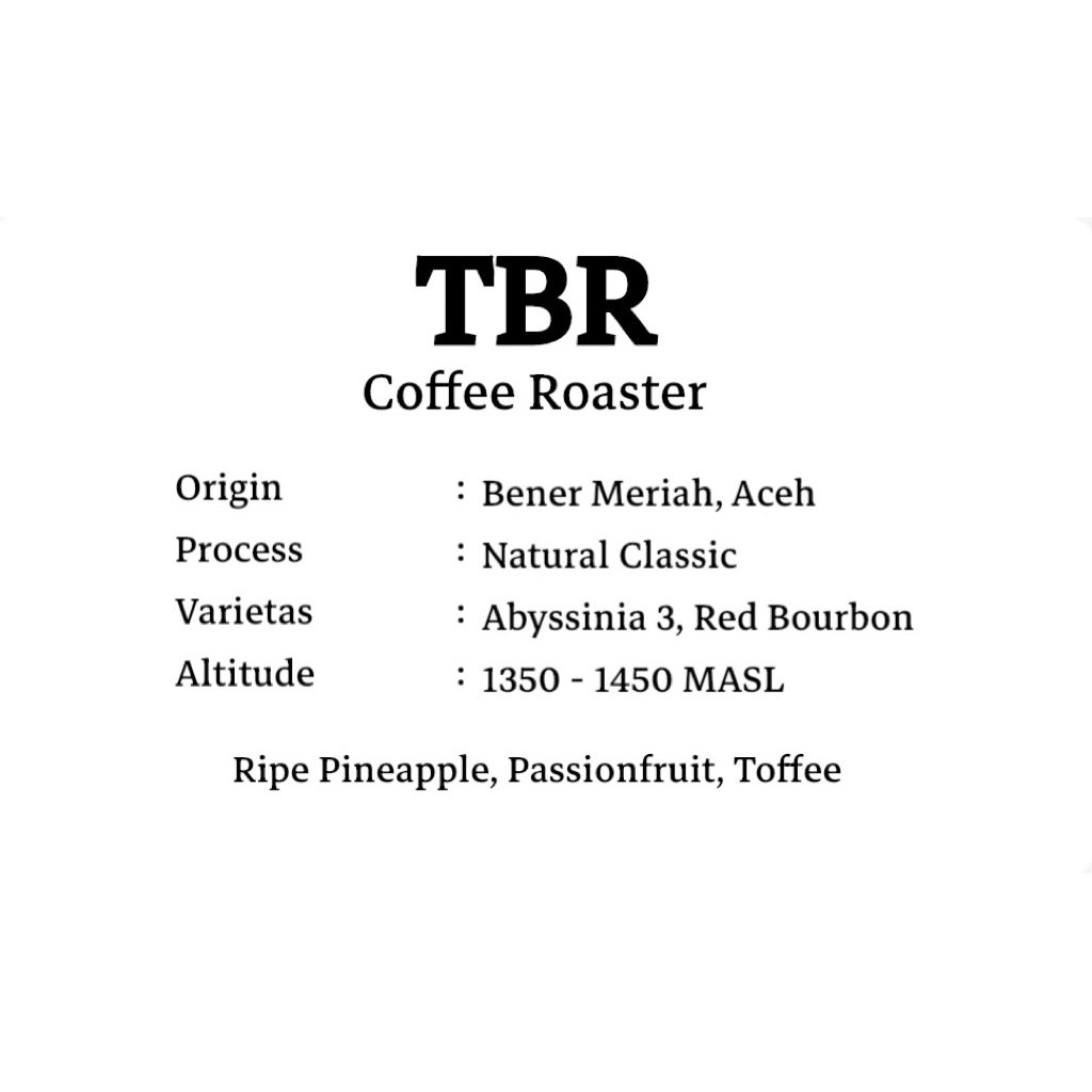 

Roasted Beans Bener Meriah Aceh 100gr