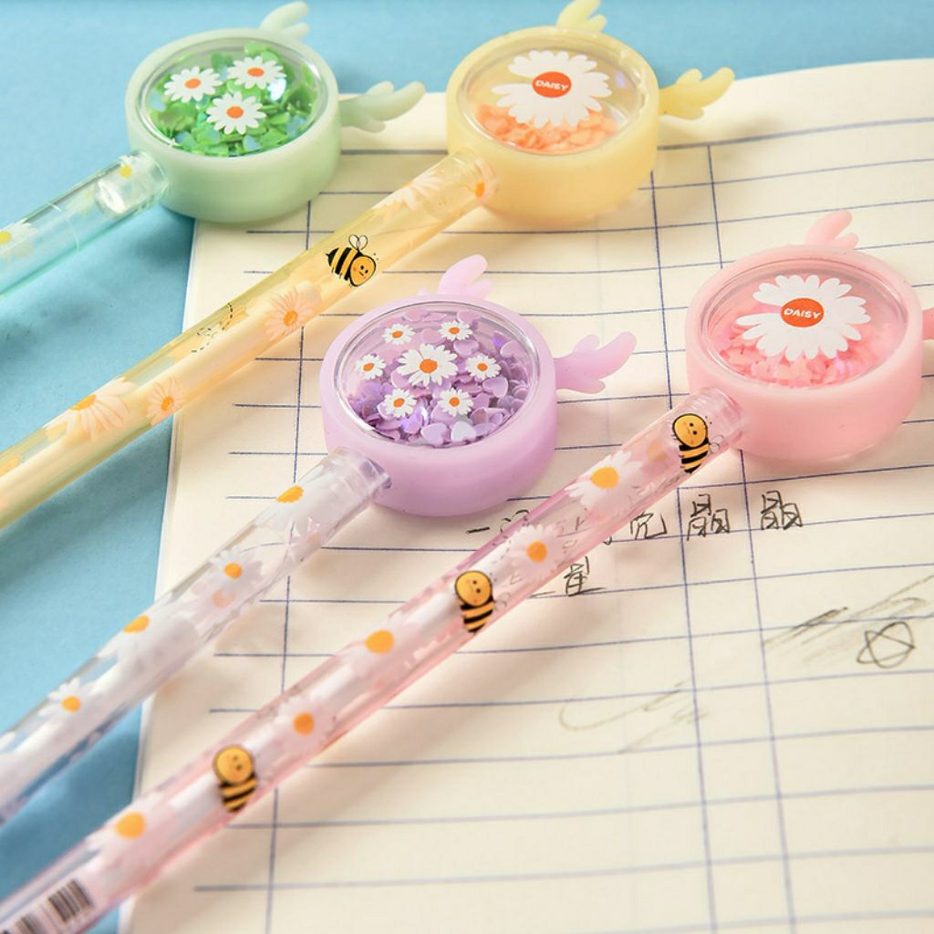 

Pulpen Gel Karakter Bunga Daisy Tinta Hitam