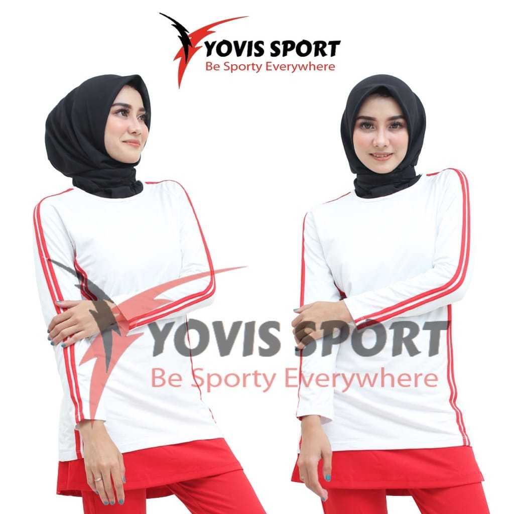 Baju senam wanita Yovis Sport /atasan panjang
