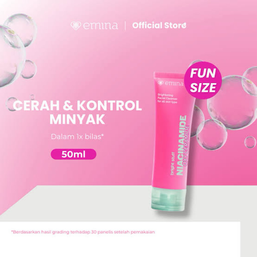 Emina brightening facial cleanser bright stuff niacinamide