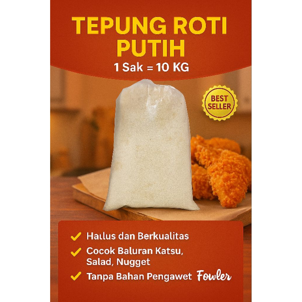

Tepung Roti Putih 1 Sak 10 kg / Tepung Panir 1 Sak 10 kg