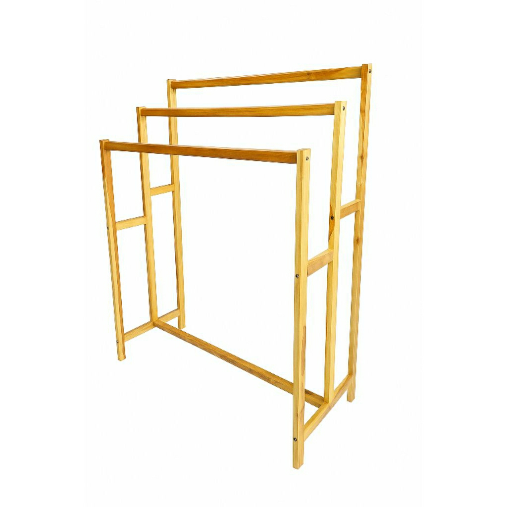 jemuran handuk/ jemuran kayu jati serba guna