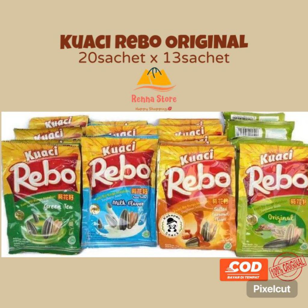 

20sachet Kuaci REBO Original 13gr Renceng Kwaci Bunga Matahari