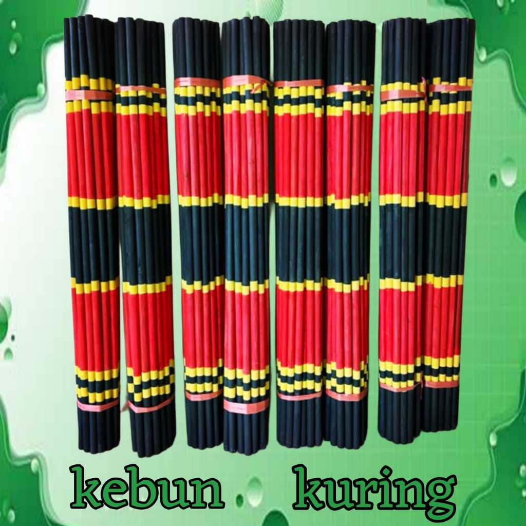 tongkat pramuka tinggi 160 cm - tongkat bambu hitam kuning merah