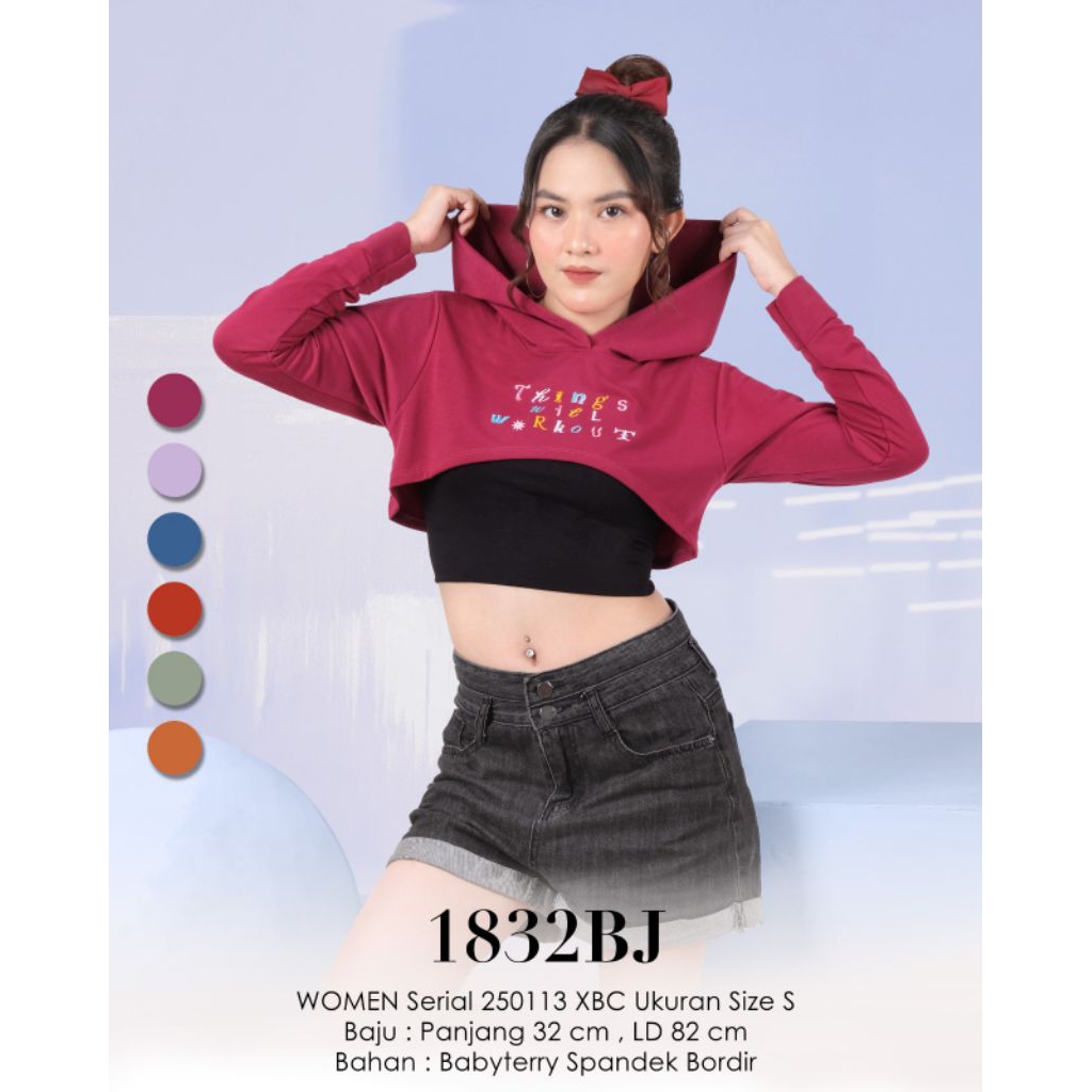 KAOS LEMONE LENGAN PANJANG CROP HOODIE
