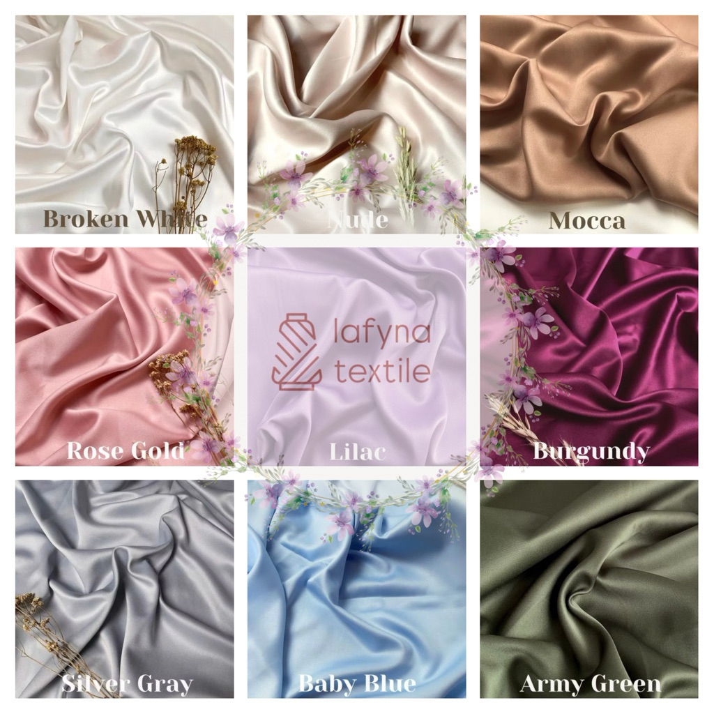 Kain Satin - Satin Velvet Premium (Untuk Bridesmaid/Dress/Kebaya/Furing) By Lafyna Textile