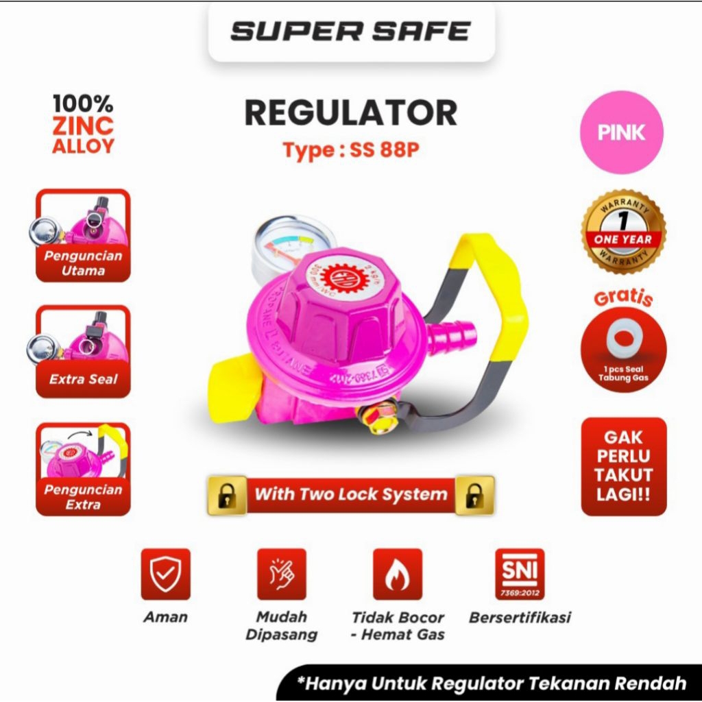 Regulator Super Safe SS-88P / Regulator Gas supersafe Tekanan Rendah SS 88P