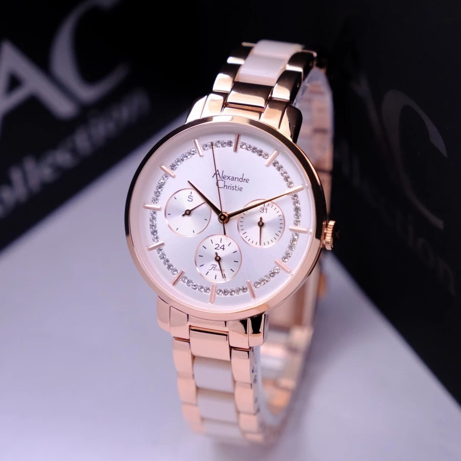 ORIGINAL JAM TANGAN ALEXANDRE CHRISTIE WANITA AC KERAMIK STAINLESS STEEL GARANSI RESMI ALEXANDER CRI