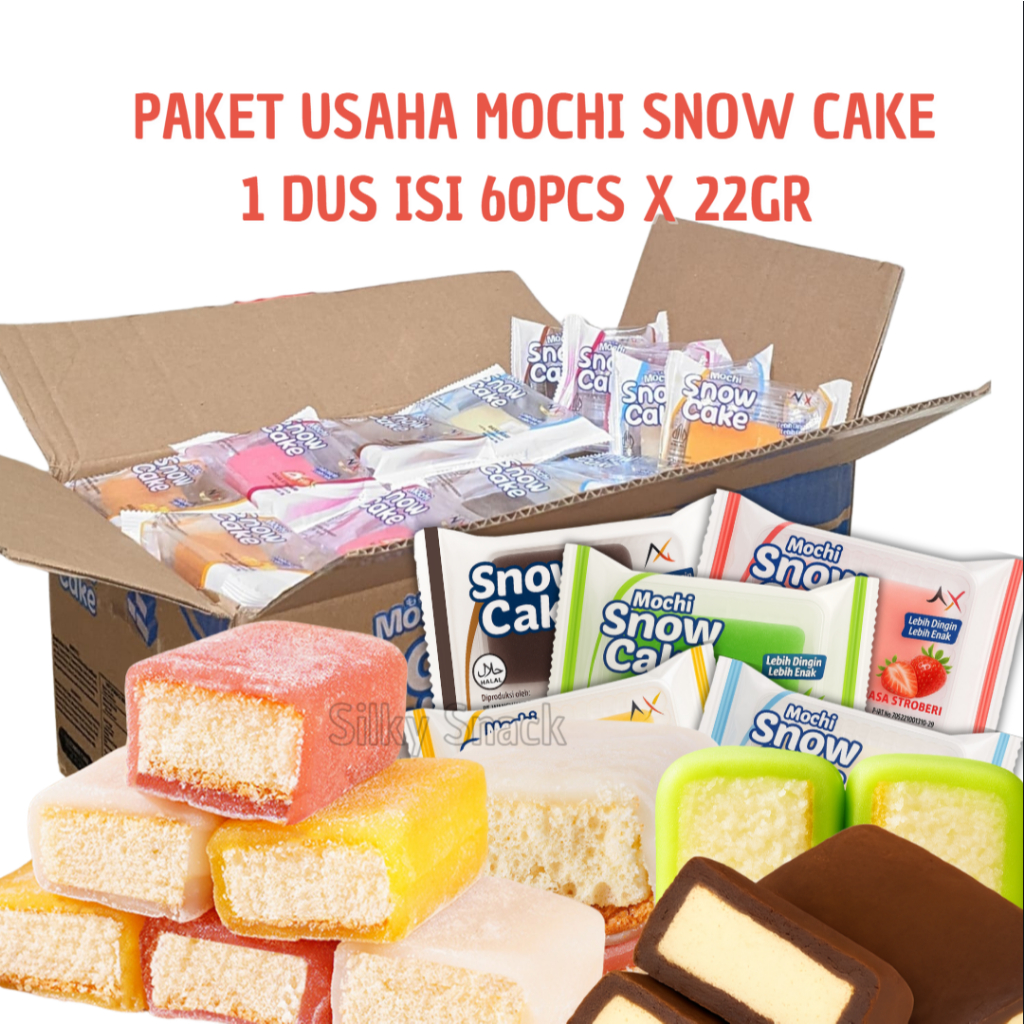 

[PROMO GROSIR] 1 Dus Mochi Snow Cake isi 60 Pcs @28g Mochi Snow Cake Kue Nagasaki Mochi Viral Strawberry Mangga Susu Cokelat & Pandan