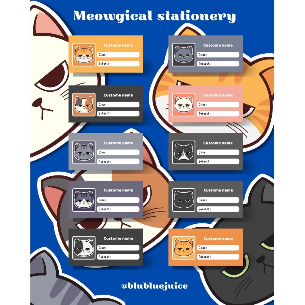 

Custom Sticker meowgical stationery - Label Nama Buku / Alat Tulis
