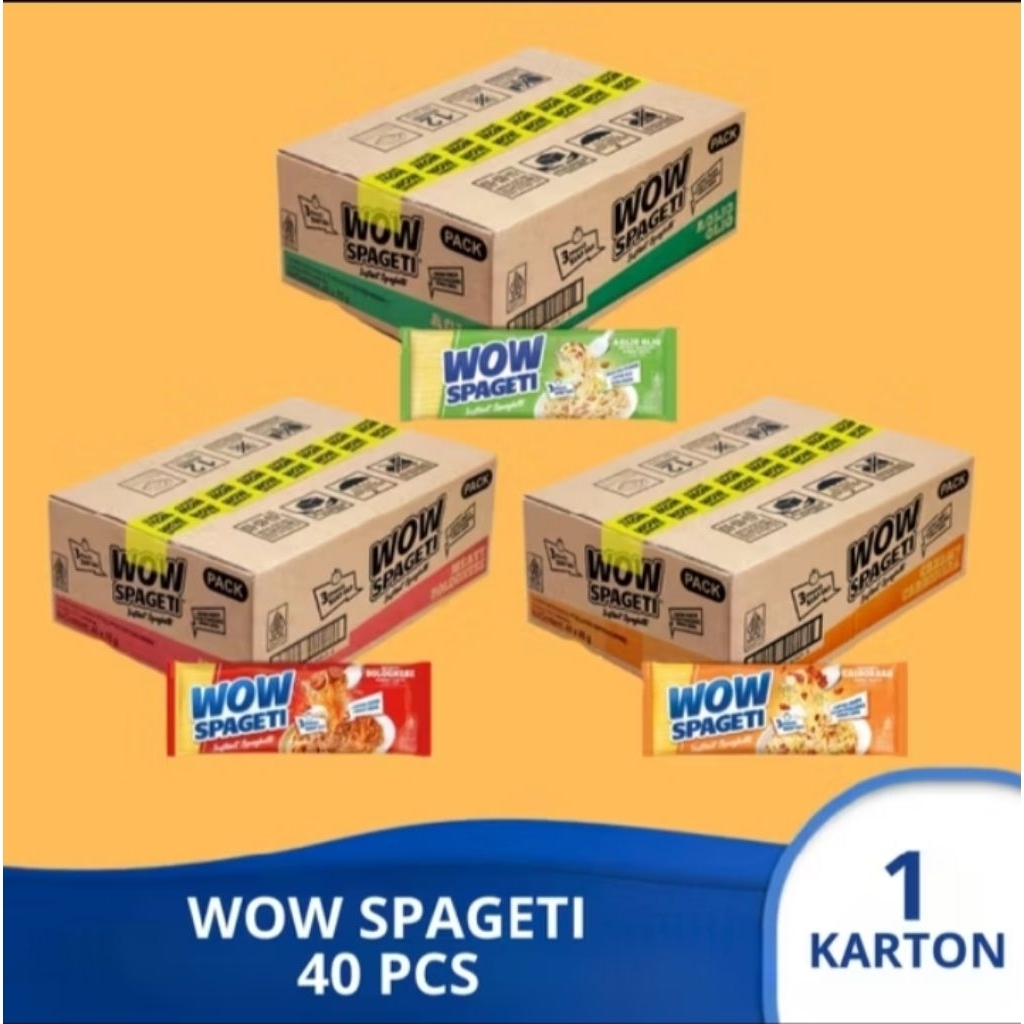 

Wow Spaghetti Mie Pasta Spagheti Instan 1Dus 40x80gr