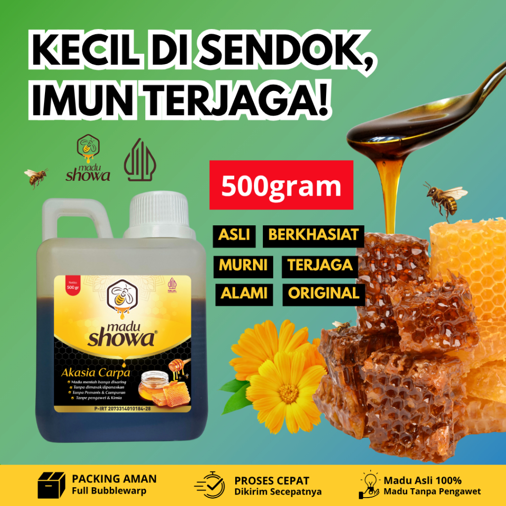 

Madu Murni Akasia Carpa Madu Showa 500 Gram Asli 100 % Halal & Dinkes