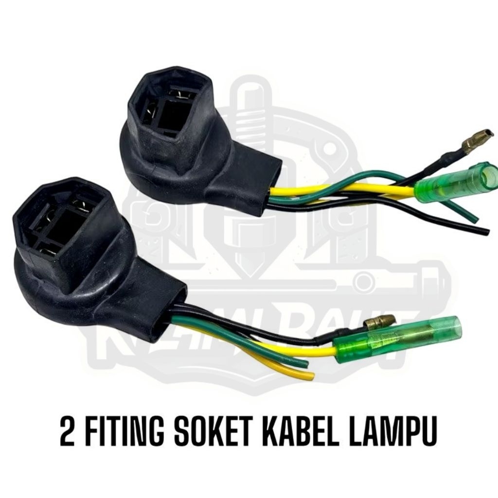 Soket H4 + karet tutup soket h4 (1set ) motor mobil universal ori
