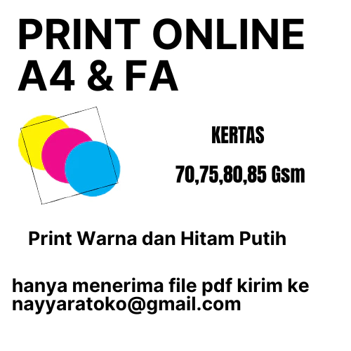 

PRINT A4 / Cetak Kertas A4 , buku, makalah, skripsi, tugas, soal A4 BW/COLOR
