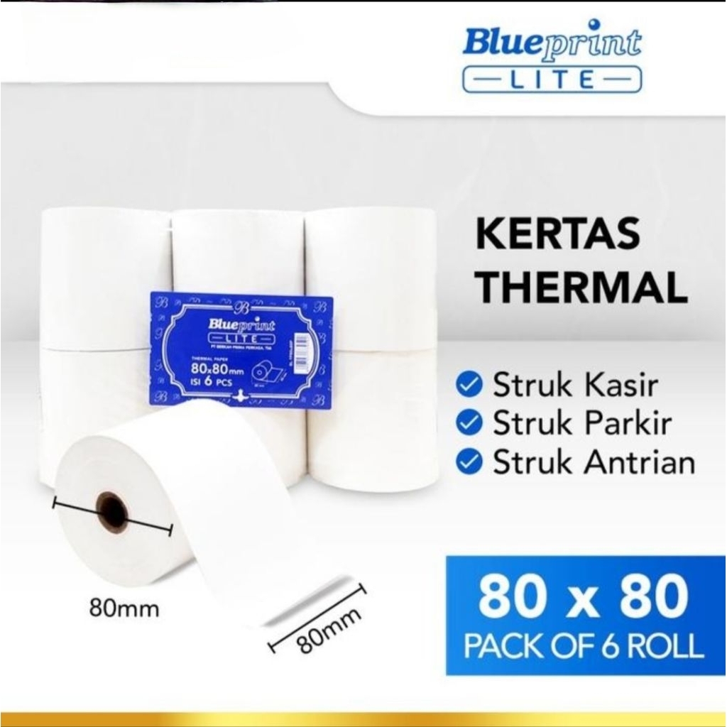 

Kertas Thermal Blueprint Lite 80 x 80mm Per Roll