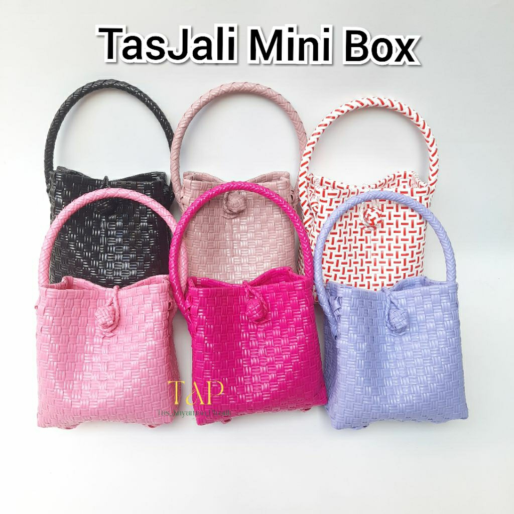 Tas Anyaman Plastik Keranjang Belanja Plastik Anyaman Mini Box Polos Banyak Warna Bahan Kuat