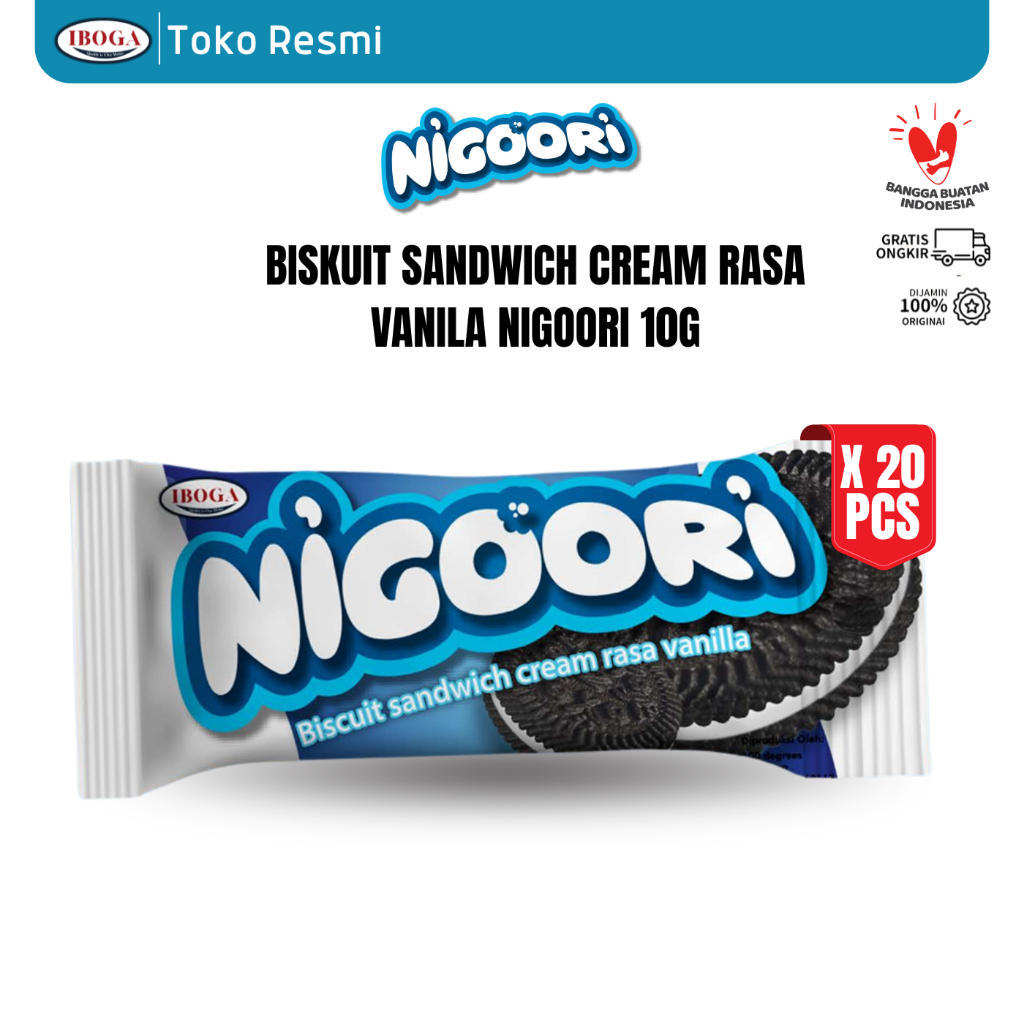 

[20 PCS] CAMILAN BISKUIT SANDWICH KUE WAFER NIGOORI SNACK COKLAT VANILA 10G