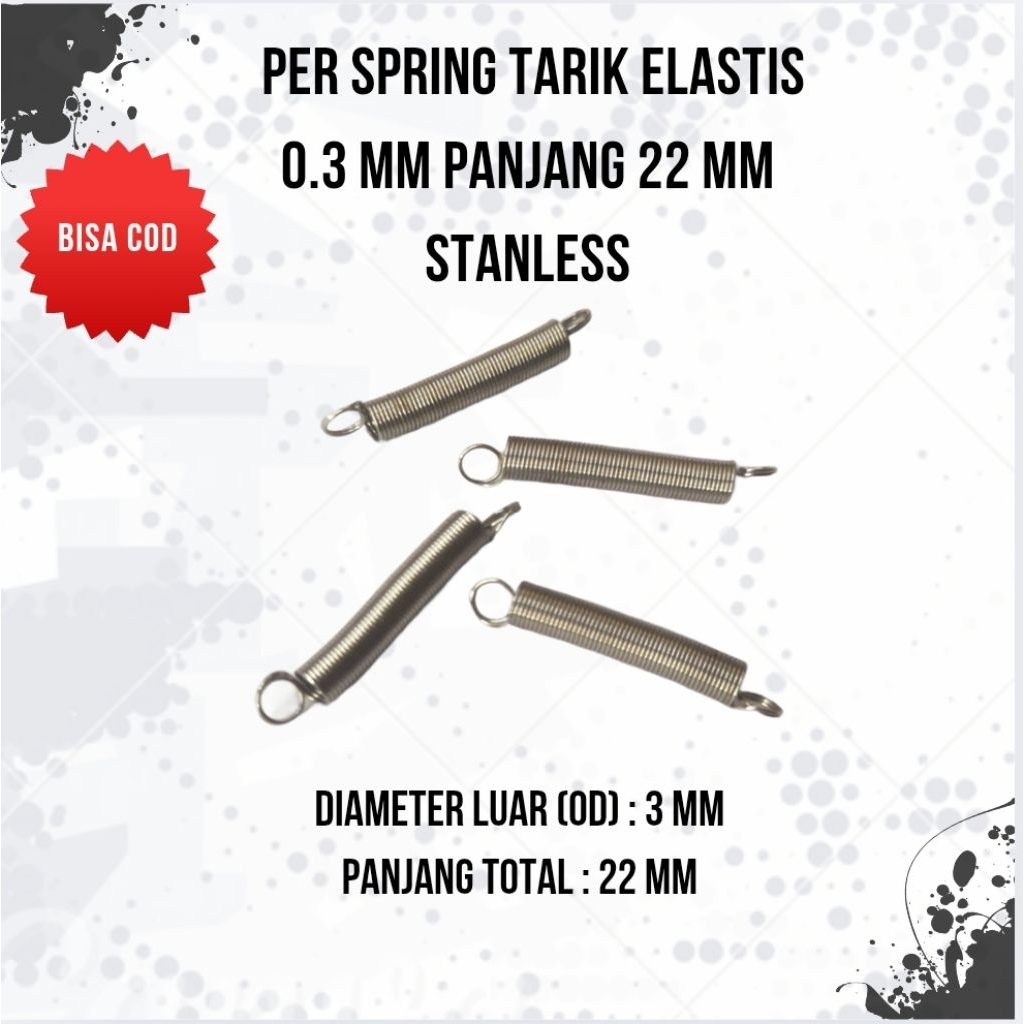 Per Spring Tarik Elastis 0,3 mm Stainless Panjang 22 mm
