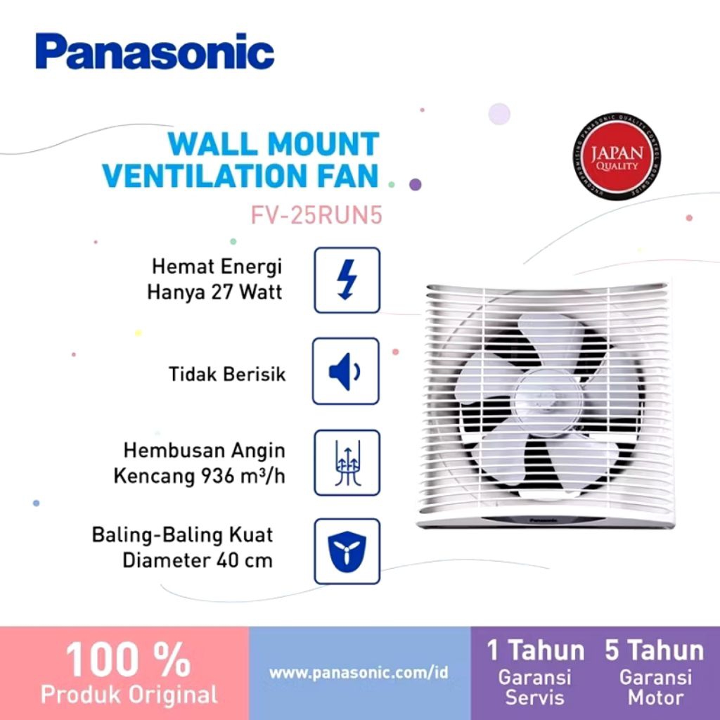 PANASONIC Exhaust Fan Dinding FV-25RUN Exhaust Ventilating