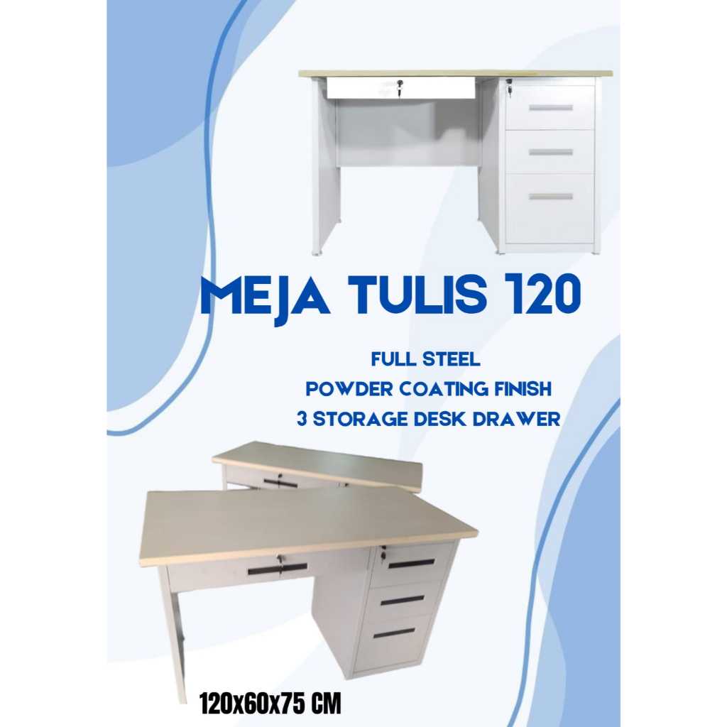 Meja Tulis /  Meja Kantor / Meja Kerja Full Besi MD 160 Murah Pontianak
