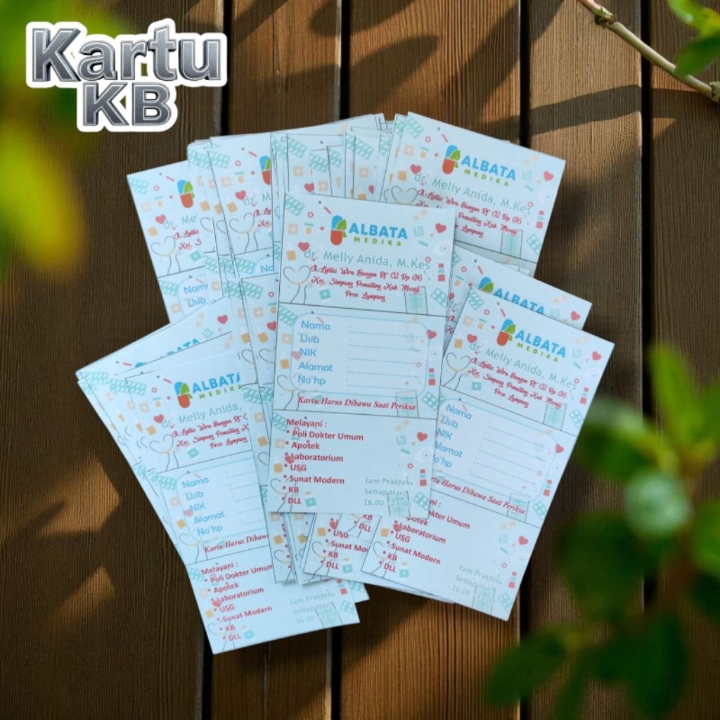 

kartu kb lipat 3 - kartu akseptor kb 8,5x16 ISI 100