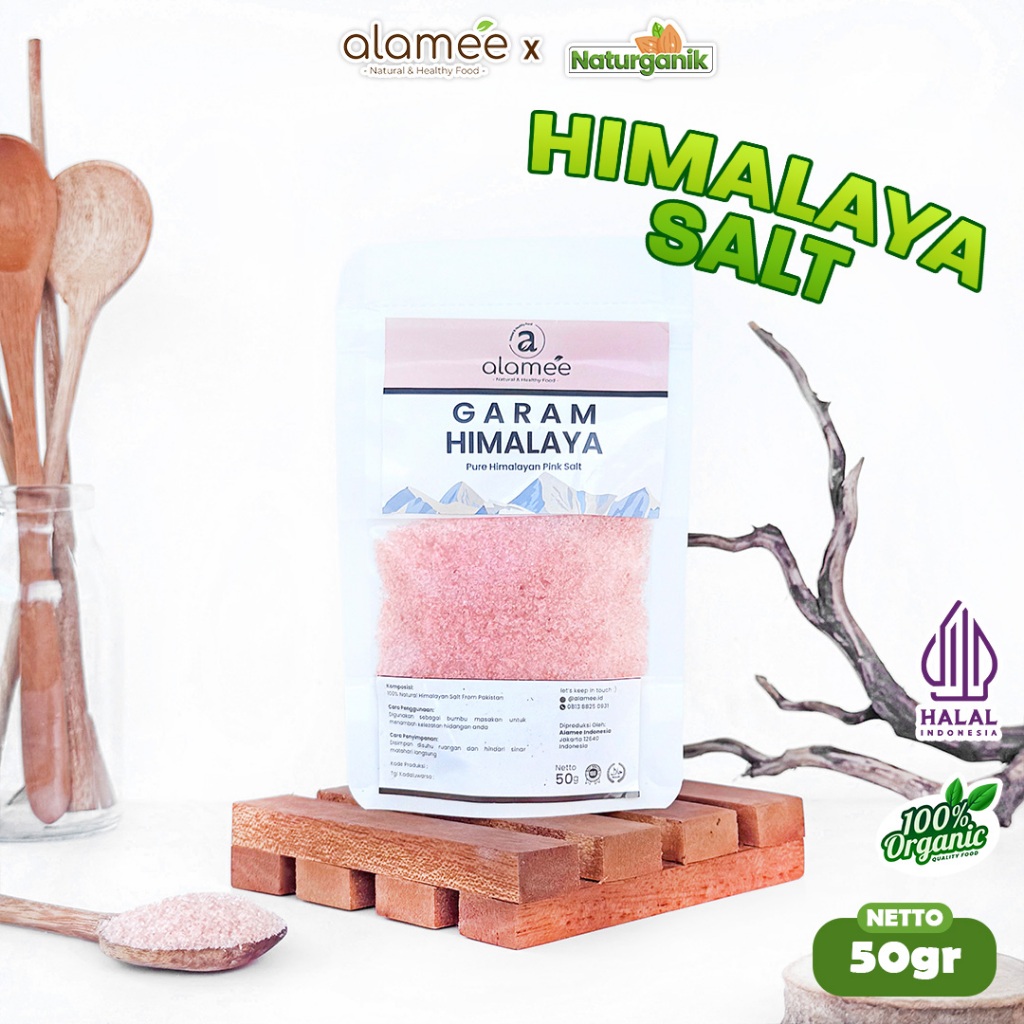

ALAMEE Garam Himalaya Himalayan Pink Salt Asli Pakistan Mini Travel Size 50g naturganik