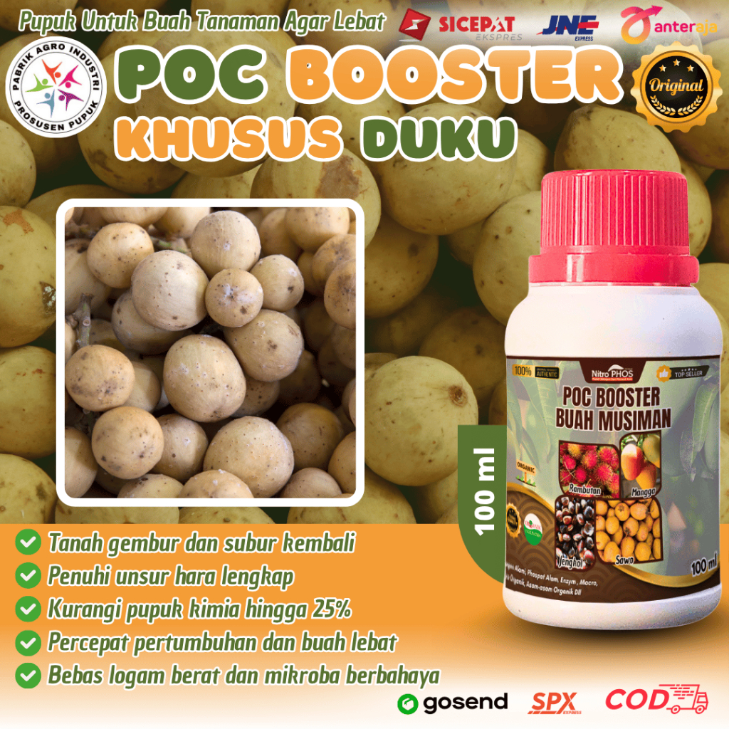 Pupuk Duku, Pupuk pelebat Buah Duku 1 Liter, Pupuk Poc Booster Duku Panen Melimpah