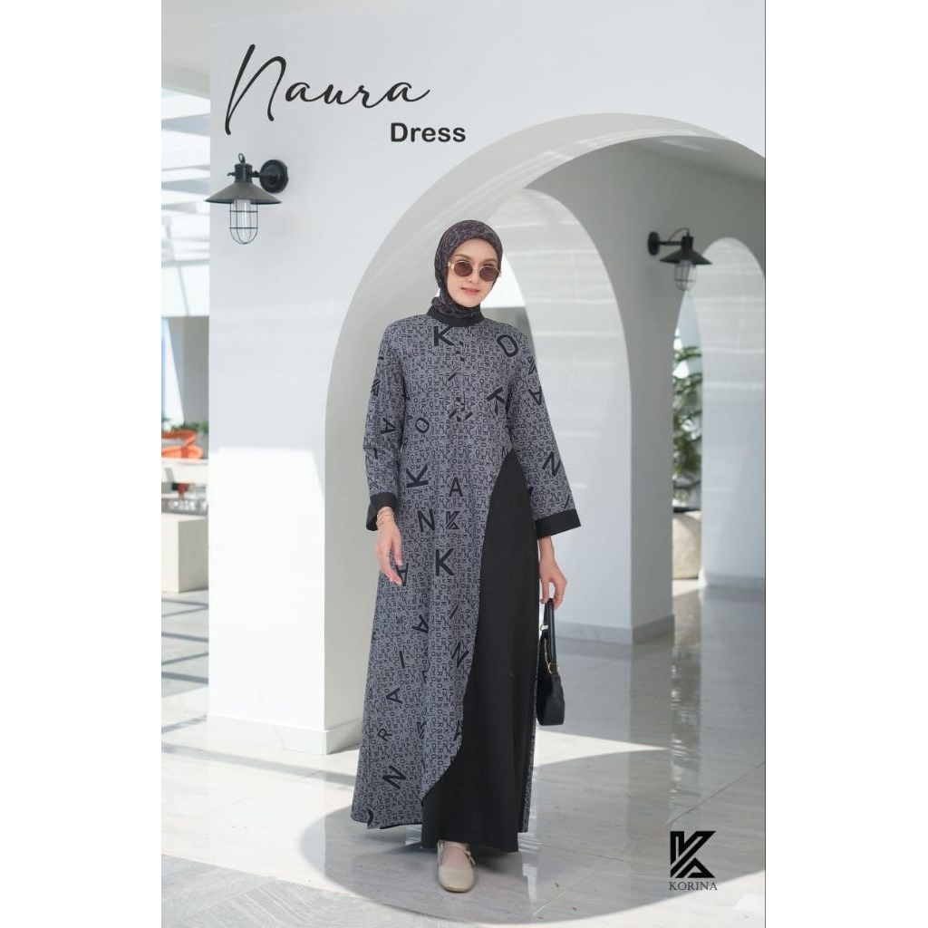Naura Dres by Korina dress/gamis wanita terbaru original