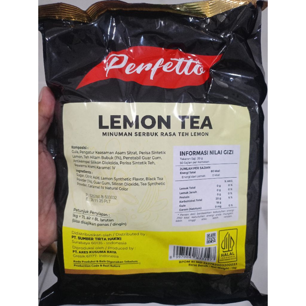 

Perfetto Lemon Tea Powder 1Kg Surabaya