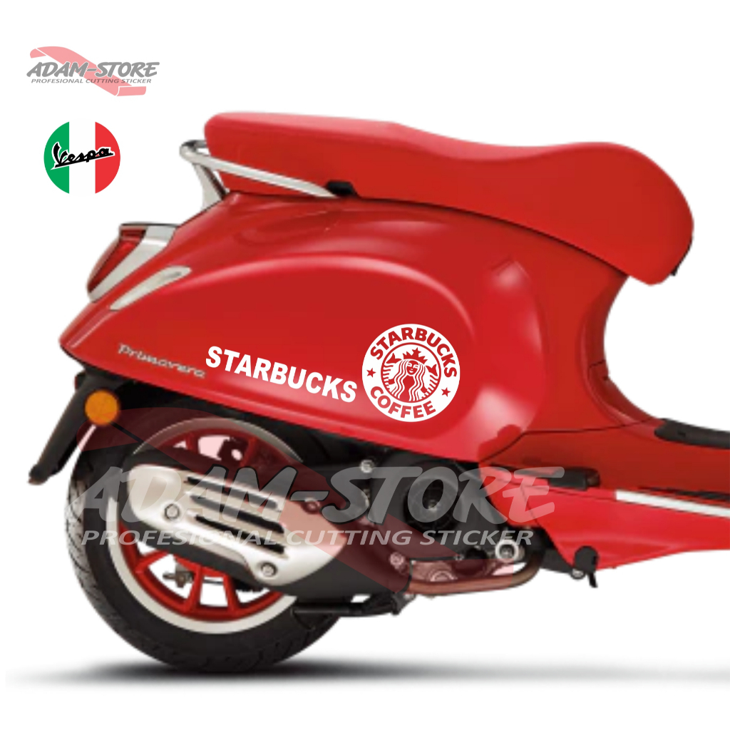 VS2 Stiker Motor Vespa Sprint / Stiker Starbucks / Stiker Tepong Vespa Piaggio / Stiker Vespa Matic