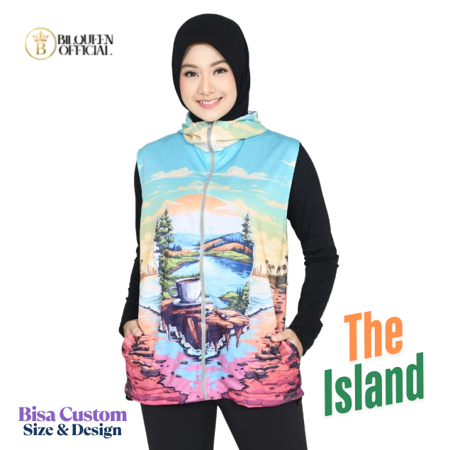 Rompi Sepeda The Island Printing Unisex Vest Olahraga [ Bisa Custom Size Atau Design ]