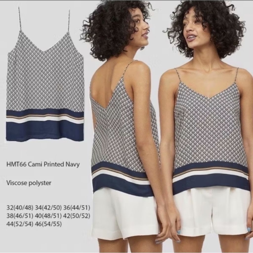HM Camisole Tank Top/ HM Spagetti Strap Batik Modern / Tank Top Wanita