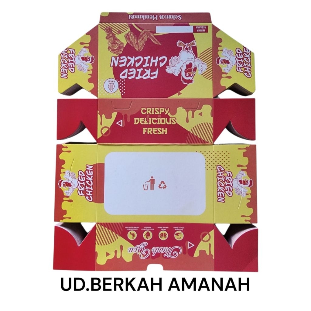 

KARDUS BOX FRIED CHIKEN/KEMASAN FRIED CHICKEN/KERTAS BUNGKUS FRIED CHICKEN