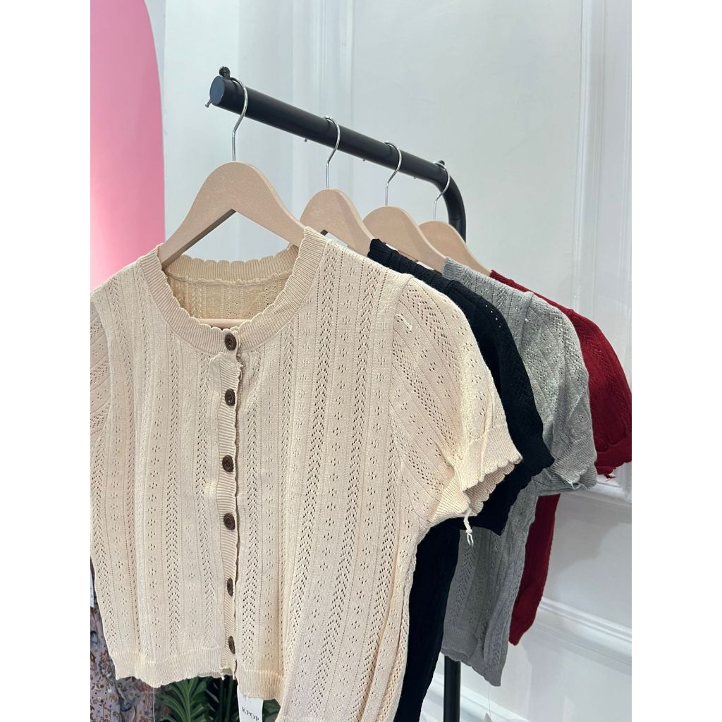 NOONA KNIT CROP TOP I ATASAN KOREAN STYLE I KNIT RAJUT PREMIUM