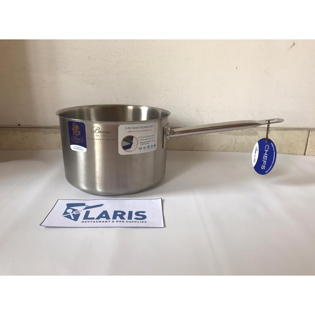 Bima Chef Deep Sauce Pan 20cm 4 Liter (Tanpa Tutup) / Panci Bima Stainless Bahan Tebal Berkualitas