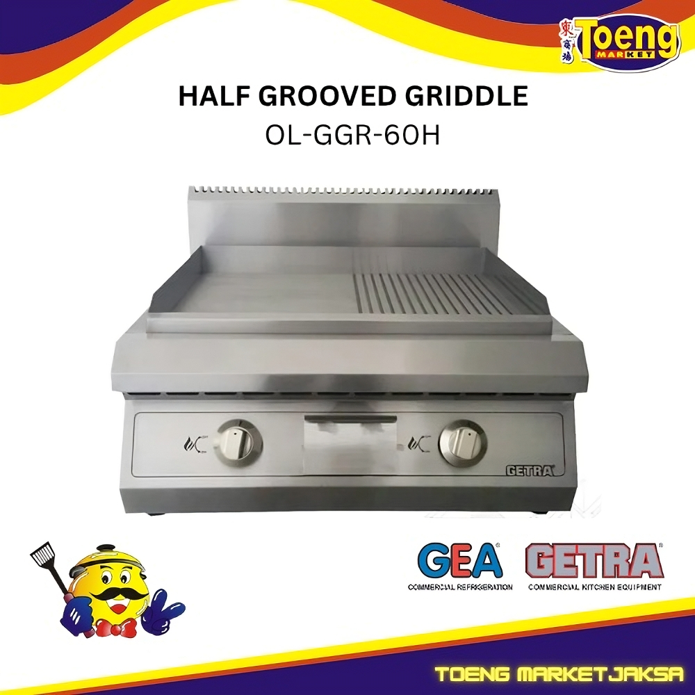 GETRA Gas Griddle OL-GGR-60H - Kompor Pemanggang - HALF GROOVED GRIDDLE STAINLESS OL-GGR-60H GETRA