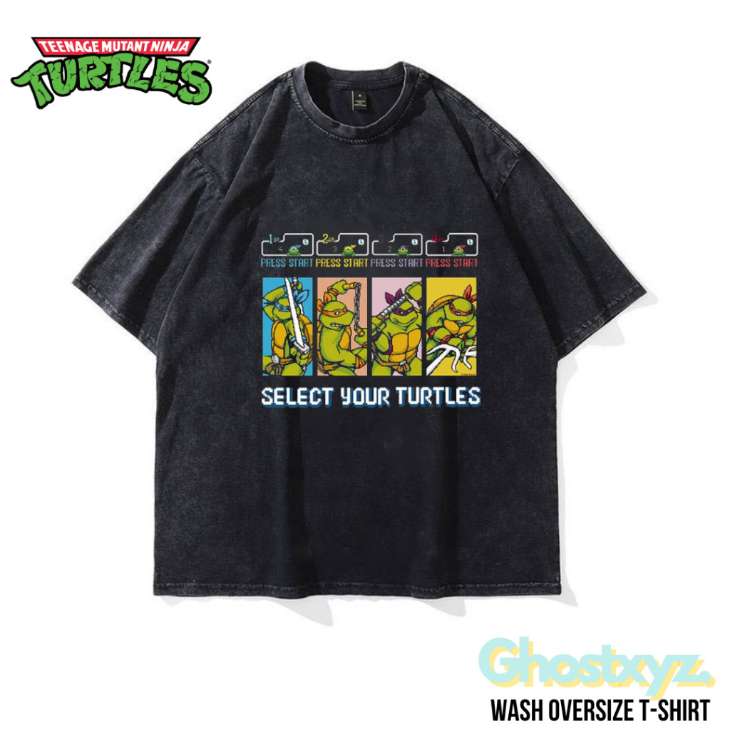 Ghostxyz T-Shirt TMNT Wash Oversize Vintage Tee Baju Kaos
