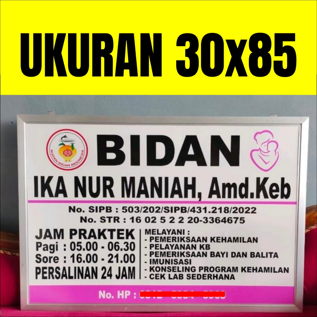 

Papan Nama Acrylic 30x85 Papan Nama Dokter Plang Bidan Praktek Sekolah Sign Label 30*85 Akrilik