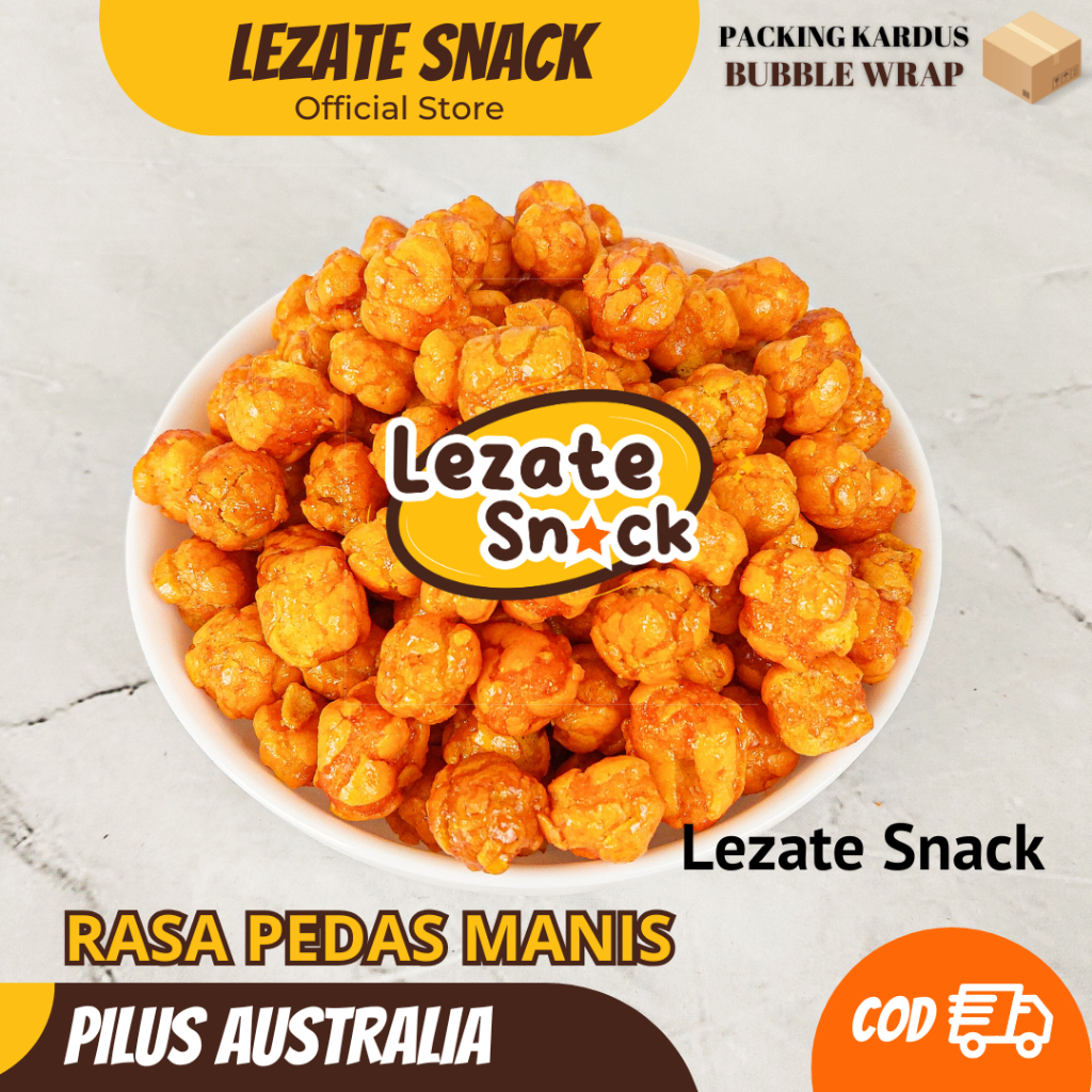 

Pilus Jagung Australia 1KG Manis Balado Pedas Manis Pilus Australia Kiloan Murah / Pilus Lezate Snack Food Popcorn SEDAP SNACK