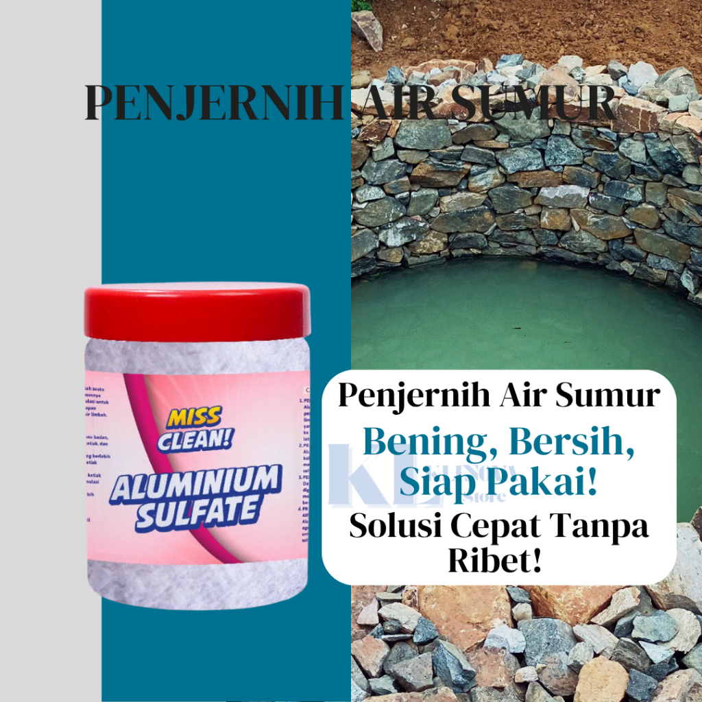 Tawas Bubuk Penjernih Air Sumur Kuning Keruh Dan Bau – Penjernih Air Ampuh untuk Sumur, Kolam, dan A