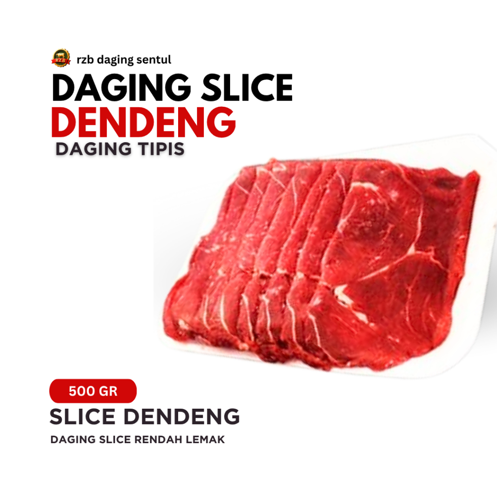 Rzb Daging Slice Dendeng 500gr | slice rendah lemak | DAGING DENDENG SLICE 500GR