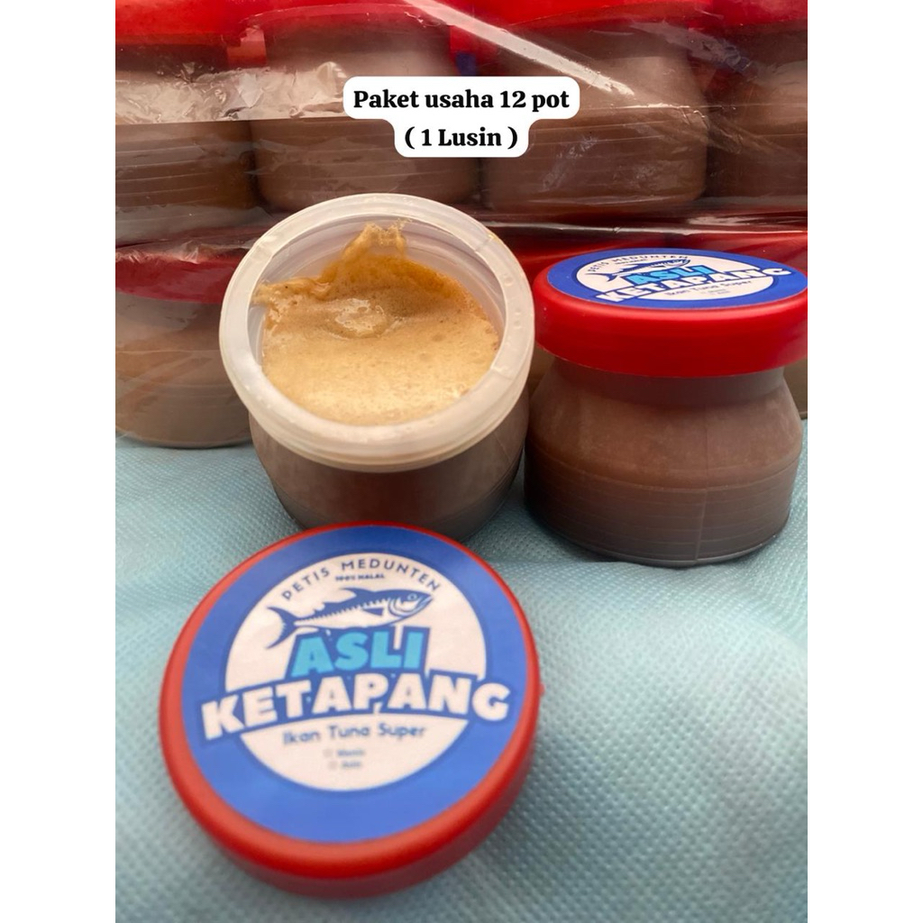

( Medunten ) Paket Usaha 100gr x 12 pot ( 1 Lusin ) PETIS IKAN TUNA SUPER